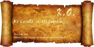 Krizsán Olimpia névjegykártya