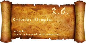 Krizsán Olimpia névjegykártya